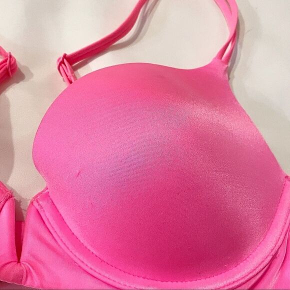 Victoria’s Secret Very Sexy Deep Plunge Convertible Push Up Bra in Hot Pink 34B - Picture 4 of 5
